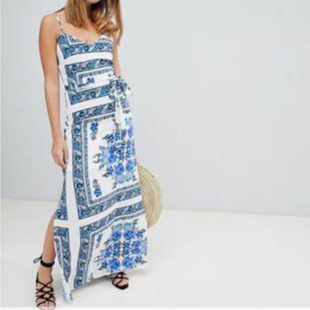 Asos Scarf Print Maxi Dress - Picture 1 of 5